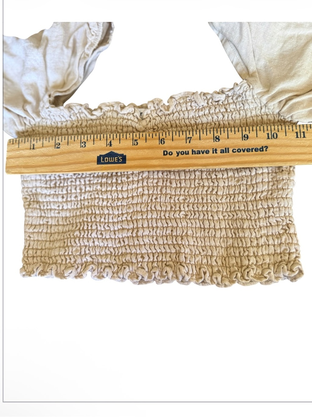 Reformation Linen Smocked Puff Sleeve Top – Cream – Medium - Picture 6 of 7